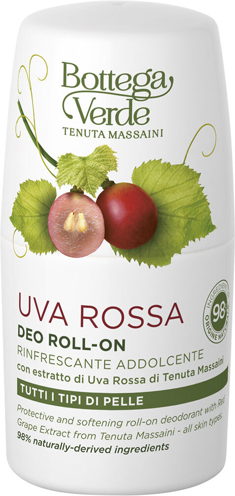 Bottega Verde Deo-roll-on refrescante y dulcificante con extracto de Uva Roja de Tenuta Massaini (50 ml) - todo tipo de piel