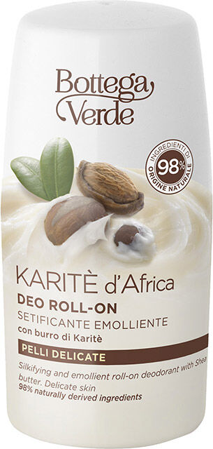 Bottega Verde Desodorante roll-on - suavizante y emoliente - con manteca de Karité (50 ml) - pieles sensibles