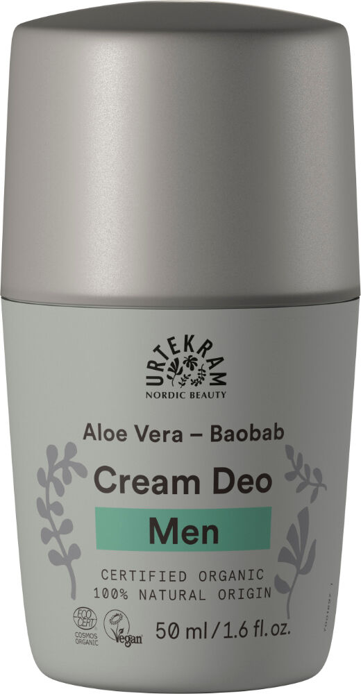 Urtekram Desodorante roll-on cremoso para hombre con Aloe Vera y Baobab