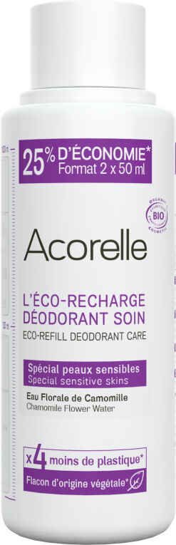 Acorelle Eco-recarga de desodorante roll-on Pieles Sensibles eficacia de larga duración