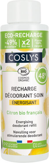 Coslys Recarga de desodorante 48 h Energizante con Limón Bio francés