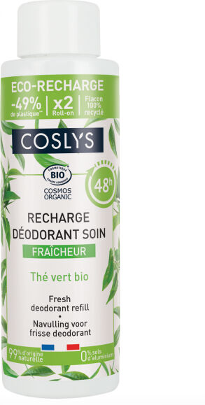 Coslys Recarga de desodorante 48 h Frescor con Té Verde Bio