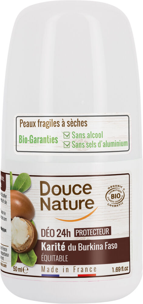 Douce Nature Desodorante roll-on 24 horas protector con manteca de Karité