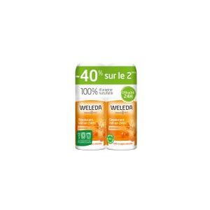 Weleda Deodorant Argousier Roll on 24H Lot de 2 x 50 ml Flacon Bille 2 x 50 ml