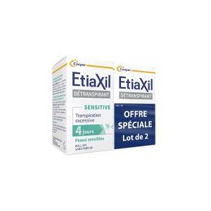 Etiaxil Detranspirant Sensitive Aisselles Peaux Sensibles Roll-On Lot de 2 x 15 ml - Lot 2 x 15 ml