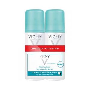 Vichy Deodorant Anti-Transpirant Anti-Traces Aerosol 48H Lot de 2 x 125 ml - Lot 2 x 125 ml