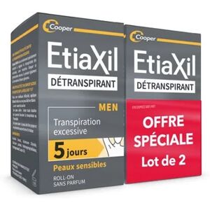 Men Détranspirant Transpiration Excessive Peaux Sensibles Roll-On 2x50ml