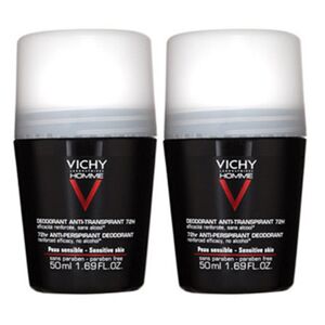 Vichy homme déodorant bille anti-transpirant 72H x 2 - Publicité