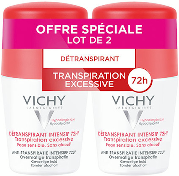 Vichy Déodorant Détranspirant Intensif 72h Roll-On Lot de 2 x 50ml