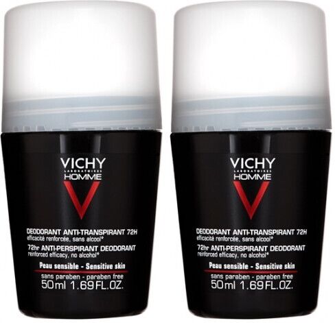 Vichy homme déodorant anti-transpirant 72H contrôle extrême 2x50ml