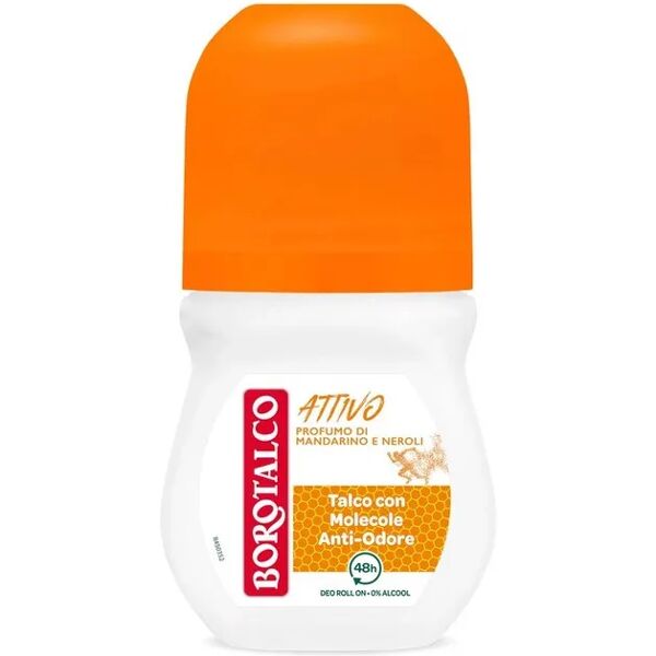 borotalco deodorante roll-on attivo arancione anti-odore senza alcool profumo di mandarino e neroli 50 ml