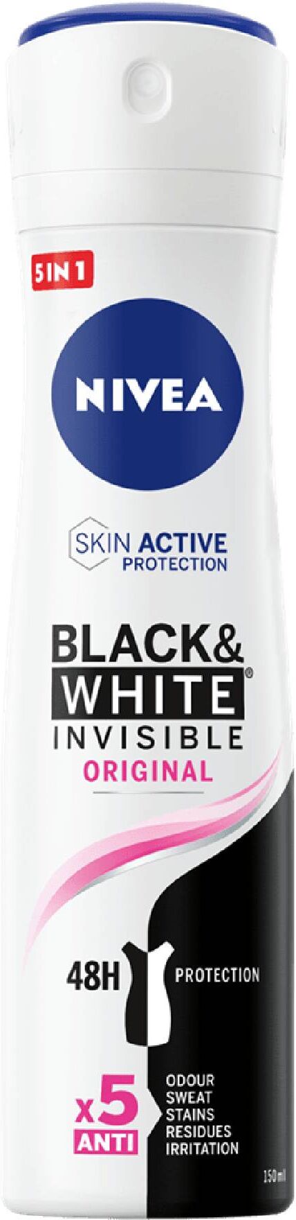 Nivea Black E White Invisible Original Deodorante Spray Donna 150ml