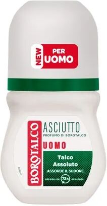 Borotalco Deodorante Uomo Roll-On Asciutto con Talco Assoluto Senza Alcool Profumo 50 ml