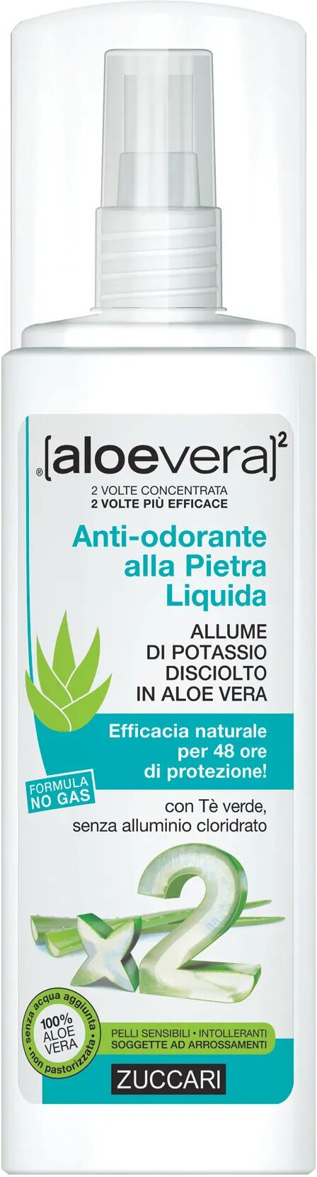 ALOEVERA2 Zuccari Deodorante alla Pietra Liquida Anti-odori 100 ml