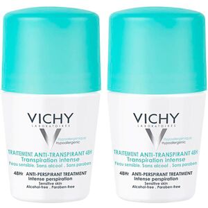 Vichy 48 Hour Intensive Antiperspirant Roll-on Deodorant for Sensitive Skin Bundle 2 x 50ml