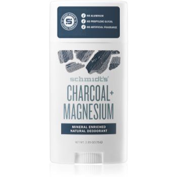 Schmidt's Charcoal + Magnesium desodorizante em stick para todos os tipos de pele 75 g. Charcoal + Magnesium