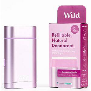 Wild Cosmetics Wild Coconut & Vanilla Deodorant & Purple Case Starter Pack