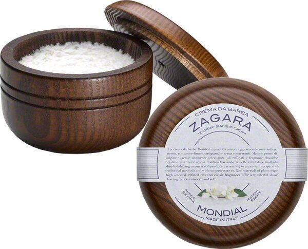 Mondial Luxury Shaving Cream Wooden Bowl 140 ml Zagara Rasiercreme