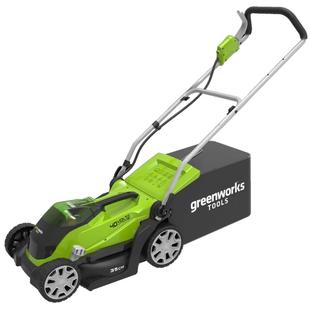 Greenworks Tondeuse à gazon et batterie 2 Ah 2 x 40V G40LM35 2501907UC