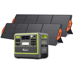 FOSSiBOT F2400 Generateur Electrique Portable Panneau Solaire 420W, 2048Wh LiFePO4 Générateur Solaire UPS, 3 Sortie CA 2400W (4800W Pic), 1100W Charge Rapide Power Station Camping, Voyage Vert - Publicité