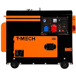 T-Mech Générateur Diesel Silencieux Triphasé életrogène Urgence Chantier Construction Panne d'électricité -4000V 6.5kVA 16h30 Utilisation Continue-ATS intégré[Clés Démarrage&Entonnoir INCLUS]Garantie 2 ans - Publicité