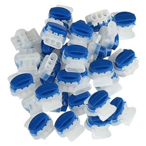 MEGYAD Lot de 40 connecteurs de câbles pour robot tondeuse : 3 trous étanches Câble avec gel Câble de délimitation pour robot tondeuse Pour jardin extérieur (bleu/blanc) - Publicité
