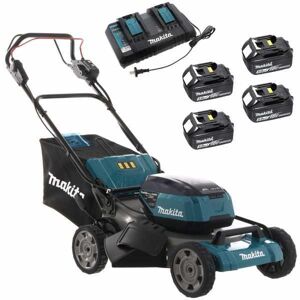 Makita Tondeuse à gazon à batterie tractée 2X18V-53cm MAKITA DLM532PT4 - 4 batteries incluses