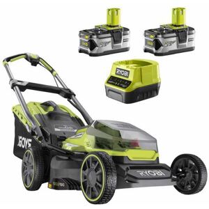 Ryobi Tondeuse électrique à gazon sur batterie RYOBI RY18LMX40A-240 - 18V - ( 4Ah x2 ) - bac de 50 l - Coupe de 40 cm