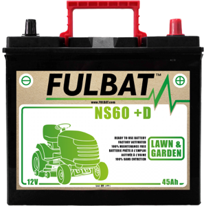 fulbat Batterie Fulbat NS60 (+D) CA/CA 12V 45 AH  (- / +) NS60D KUBOTA Bornes Japonnaises (sans entretien)