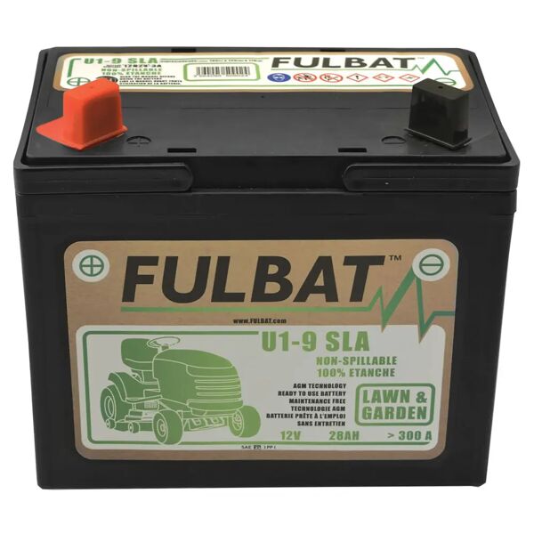 fulbat batteria al gel per trattorino 12 v 28 a  u19sla positivo  sinistro l195xh180xp130 mm