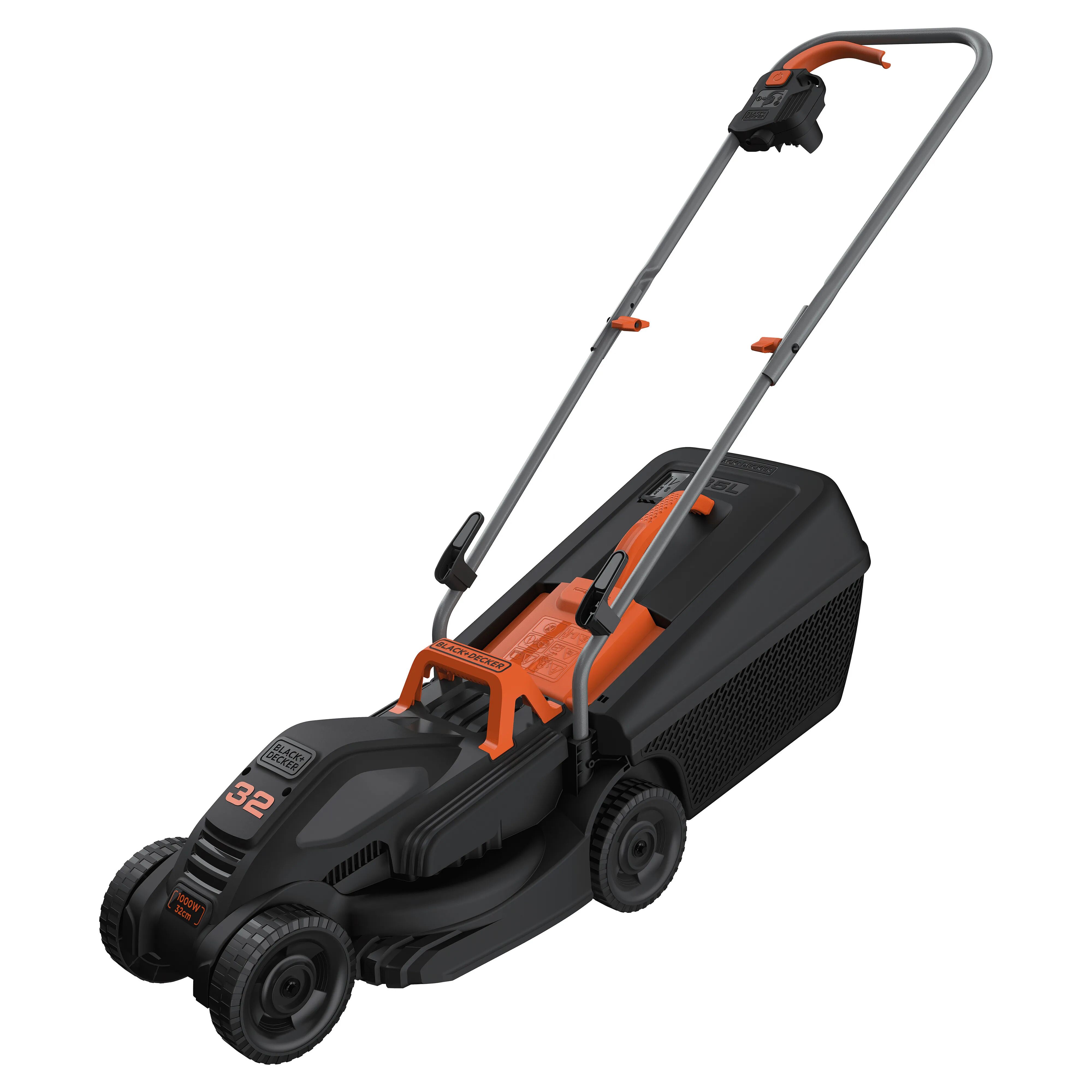 black & decker tosaerba elettrico 1000 w b&d bemw351-qs taglio 32 cm capacita' cesto raccolta 30 l