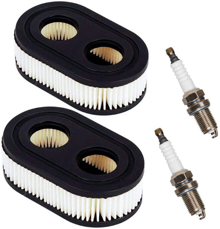 Engine parts Lawn mower air filter with 2 spark plugs Denuotop