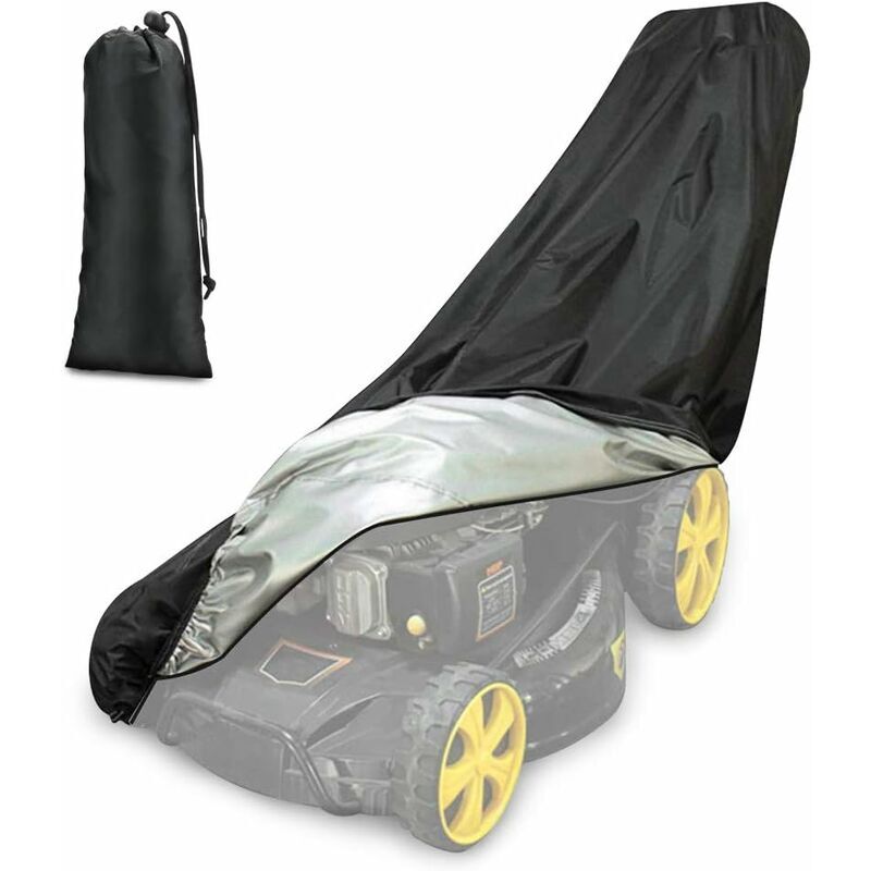 LANGRAY Lawn Mower Cover, Waterproof, Dustproof, Anti-UV, 190T with Drawstring and Outdoor / Indoor Storage Bag 188 x 99.1 x 63.5 cm