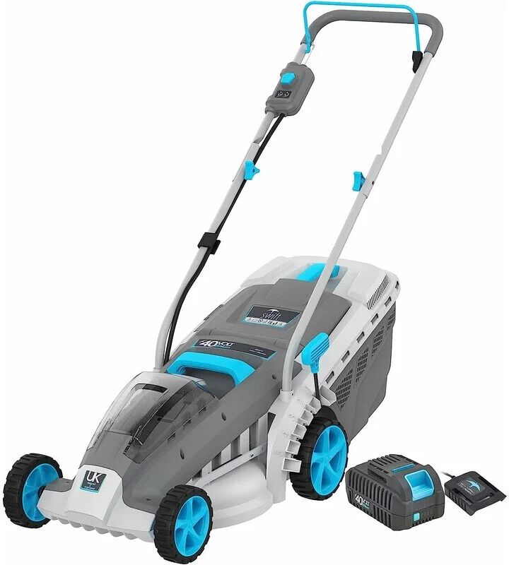 Swift 40V 37cm Cordless Lawnmower, Brushless Battery Lawn Mower with 2-in-1 Mulch and Catch 40L Grass Bag & 5-level Central Cutting Height, including 1pc