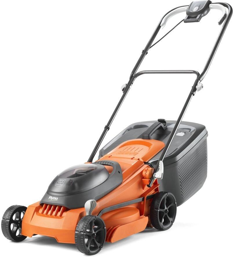 FLYMO EasiStore 380R Cordless Rotary Lawn Mower - Orange & Black