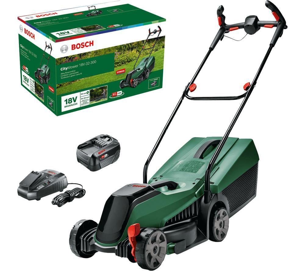 BOSCH CityMower 18 Cordless Rotary Lawn Mower - Green & Black