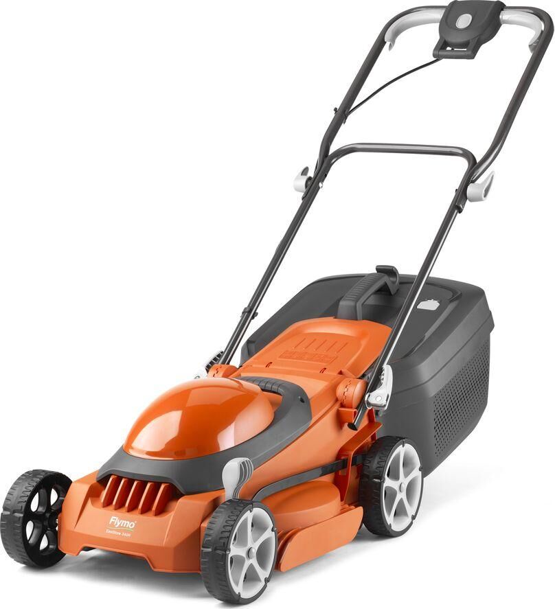 FLYMO EasiStore 340R Corded Rotary Lawn Mower - Orange & Grey