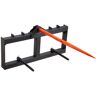 VEVOR 49" Hay Spear, Bale Spears 1600lbs Loading Capacity, Skid Steer Loader Tractor Attachment with 2pcs 17.5" Stabilizer Spears, Quick Attach Spike Forks