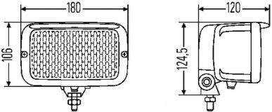 Hella 1GB 007 145-107 Halogen-Arbeitsscheinwerfer 7145 - 12/24V - Anbau - hängend/stehend - Nahfeldausleuchtung - Stecker: AMP - Verpackungseinheit - Menge: 1GB 007 145-107