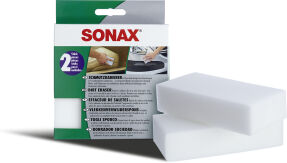 Sonax GmbH SONAX Schmutzradierer, Polierschwamm für Kunststoffteile im Autoinnenraum, 1 Packung = 2 Stück