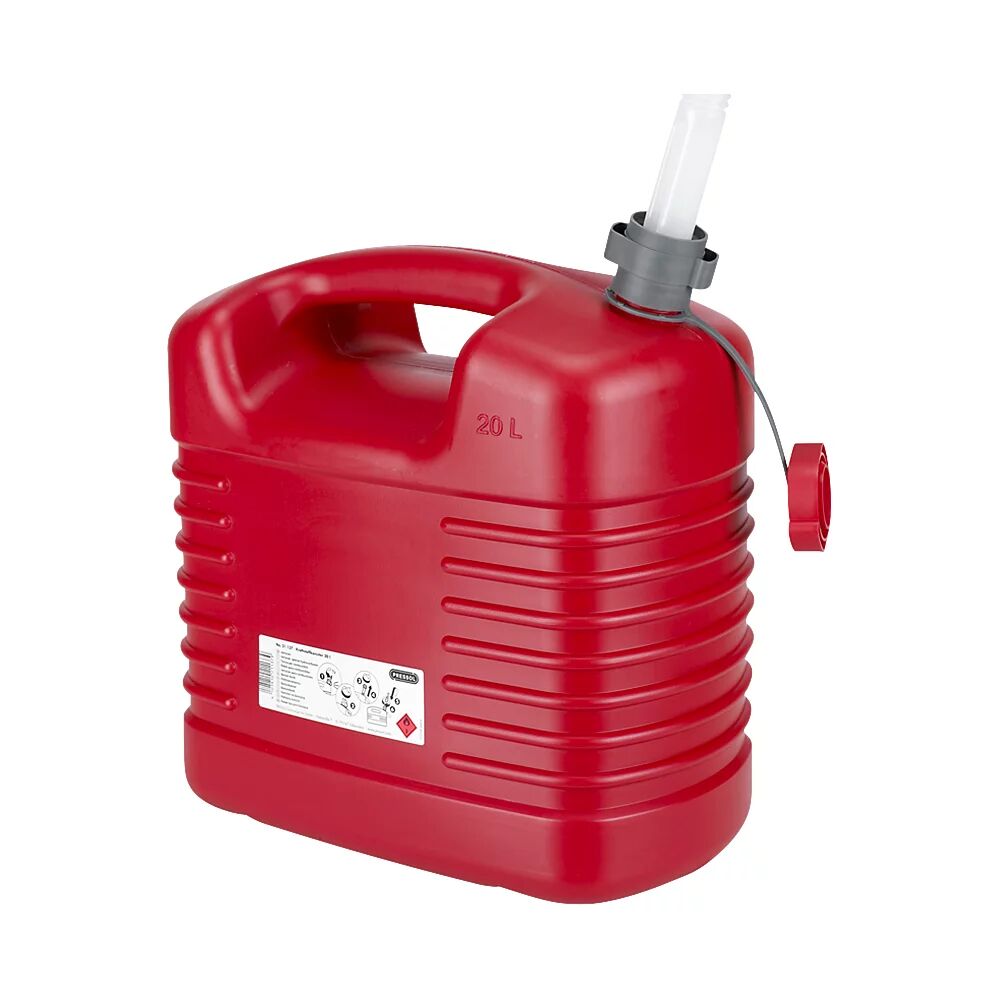 PRESSOL Kunststoff-Kraftstoffkanister flexibler Auslauf, Volumen 20 l, VE 5 Stk rot, ab 5 VE