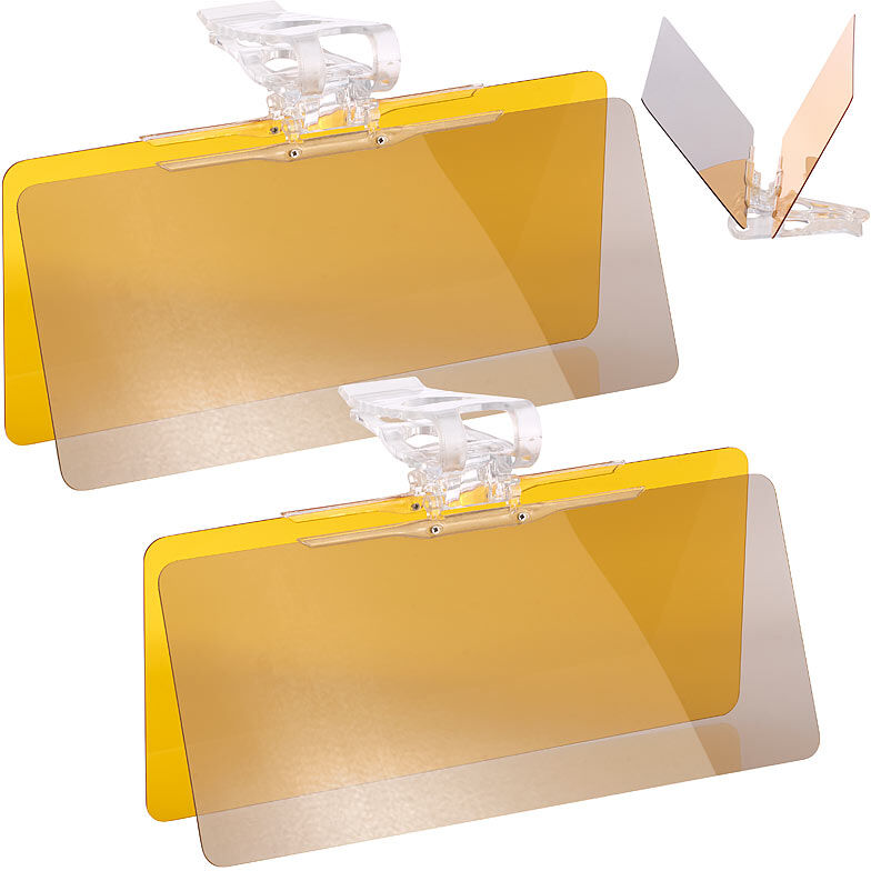 Lescars 2er-Set Tag- & Nacht-Blendschutz für Auto-Sonnenblenden, je 30 x 13cm