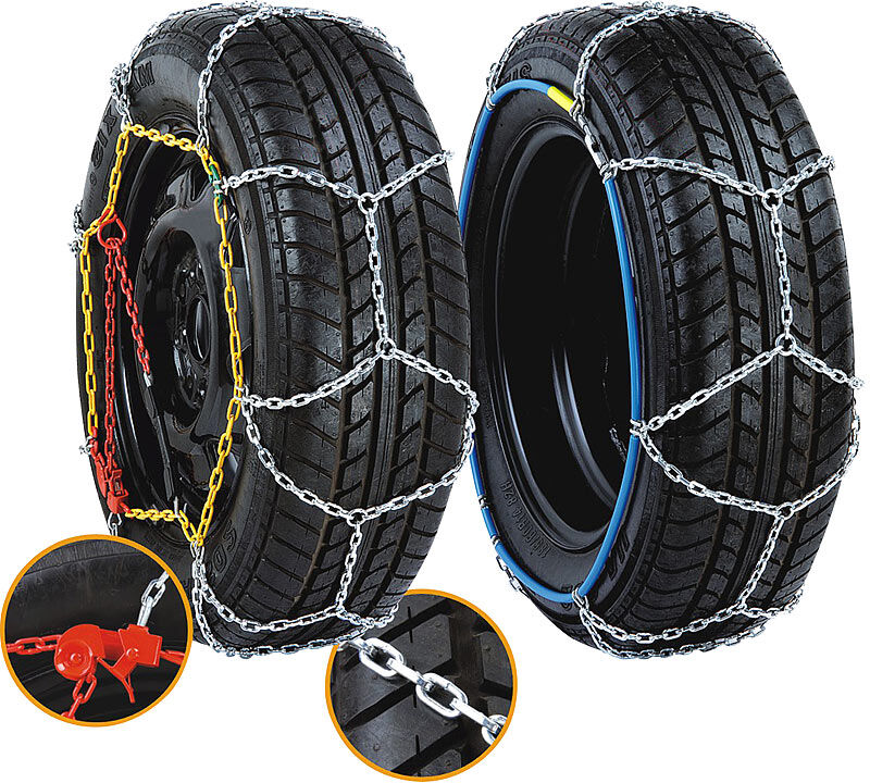 Lescars Schneeketten Größe S für Reifen 195/65 R15 u.v.m.