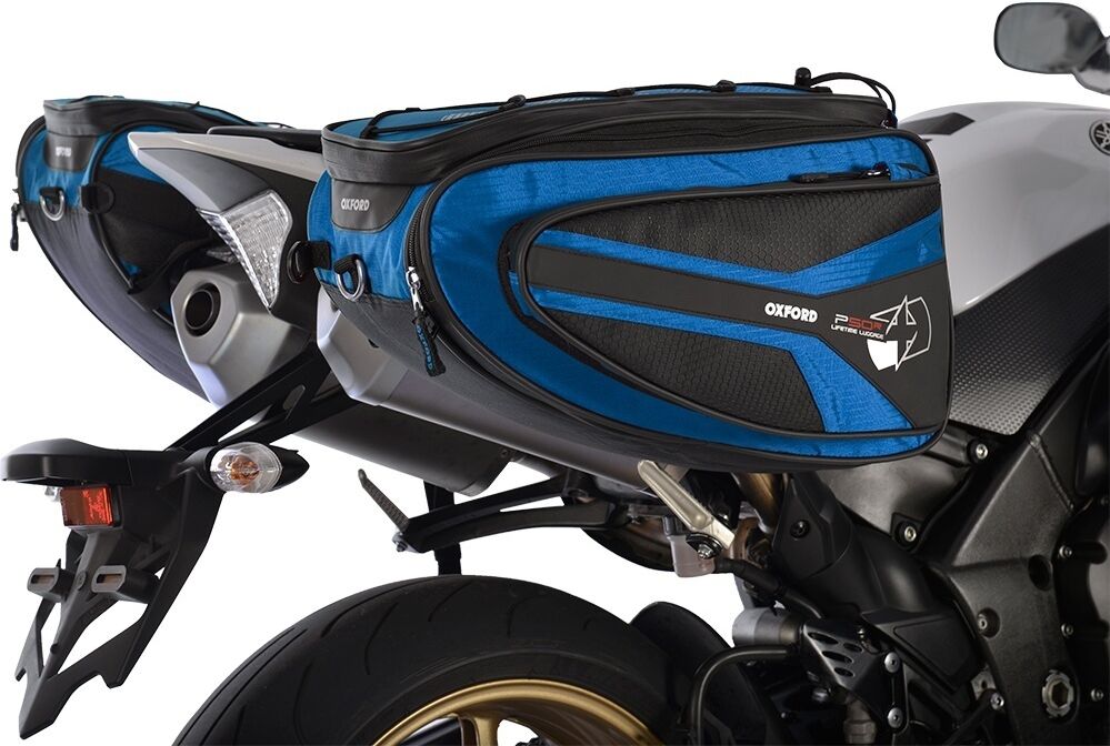 Oxford P50R Motorrad Satteltaschen 41-50l Blau