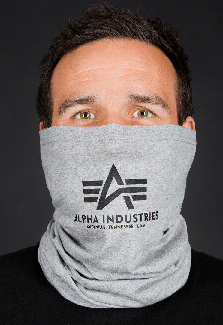 Alpha Industries Basic Logo Multifunkční pokrývky hlavy Jedna velikost Černá Šedá