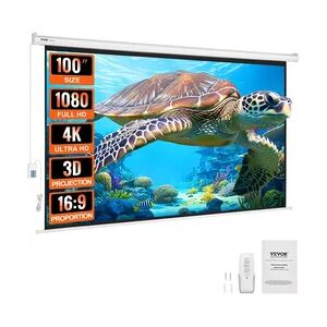 VEVOR Professional Motorleinwand Beamerleinwand 16:9 2465 x 80 x 1620 mm, Programmierbare Fernbedienung, Elektrische Beamer Projektionsleinwand Motor Leinwand Projektionsleinwand, für Heimkino, Büro