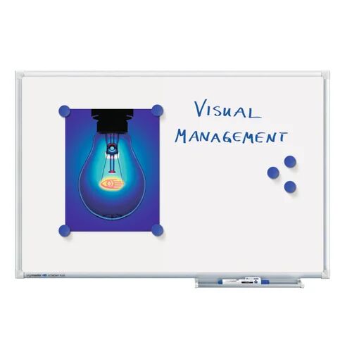 Economy Plus Wall Mounted Magnetic Whiteboard  Size: 60cm H x 90cm W x 1.34cm D  - Size: 45cm H x 60cm W x 1.2cm D