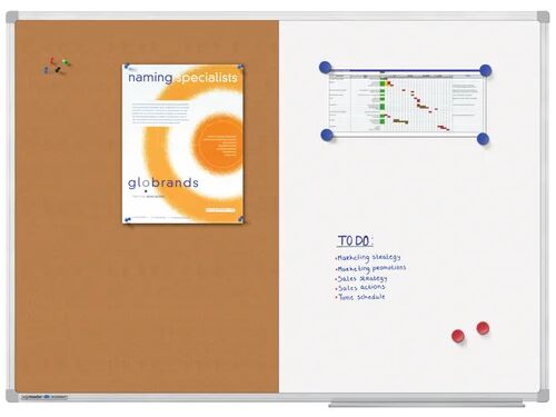 Economy Wall Mounted Magnetic Whiteboard  Size: 90cm H x 120cm W x 1.34cm D  - Size: 100cm H x 150cm W x 1.2cm D