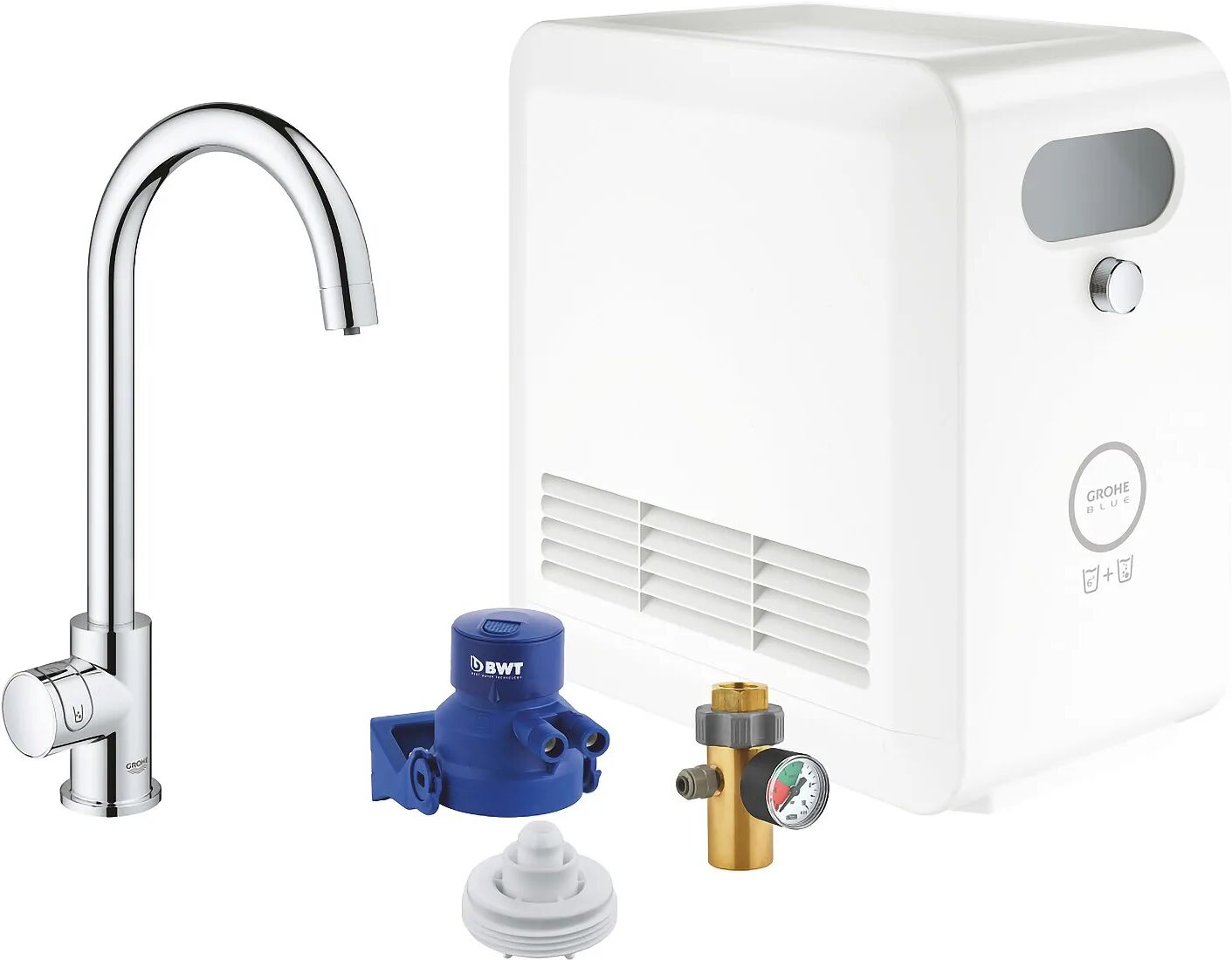 Grohe Blue Professional C-Auslauf Kit, Mono Armatur  mit Mono Armatur, C-Auslauf supersteel 31302DC2