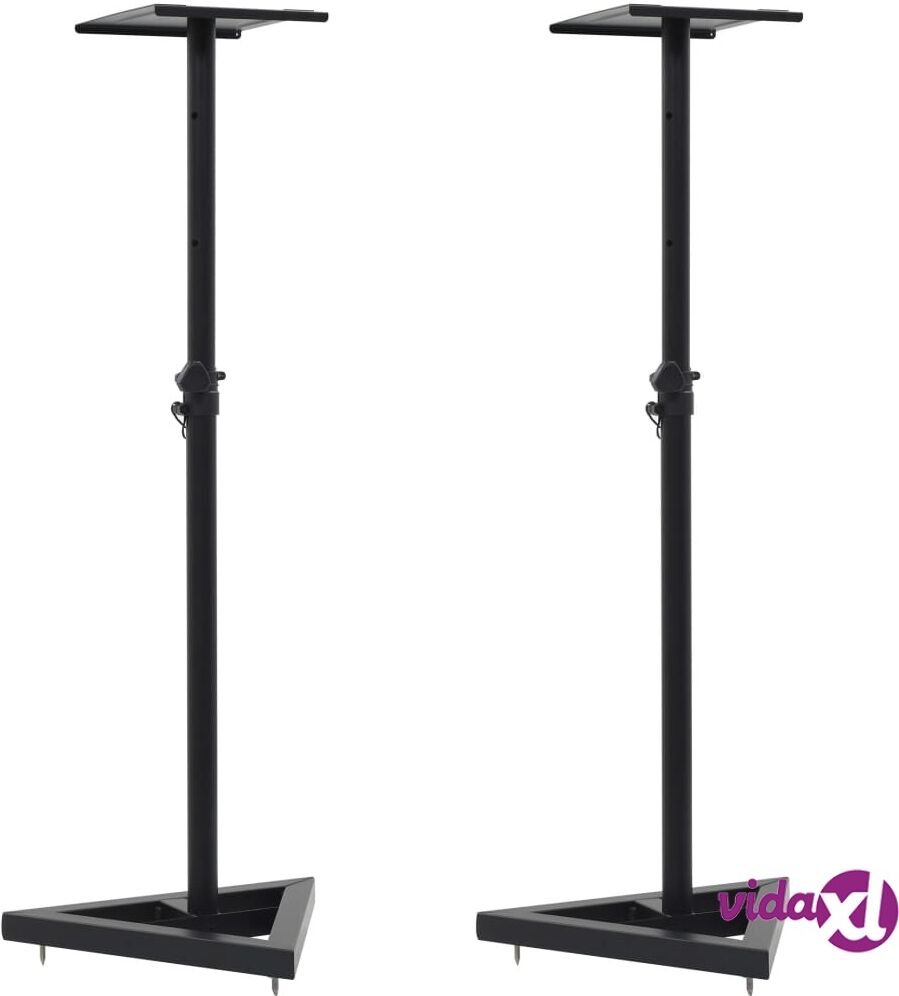 vidaXL Studio Monitor Speaker Stands 2 pcs Black Steel